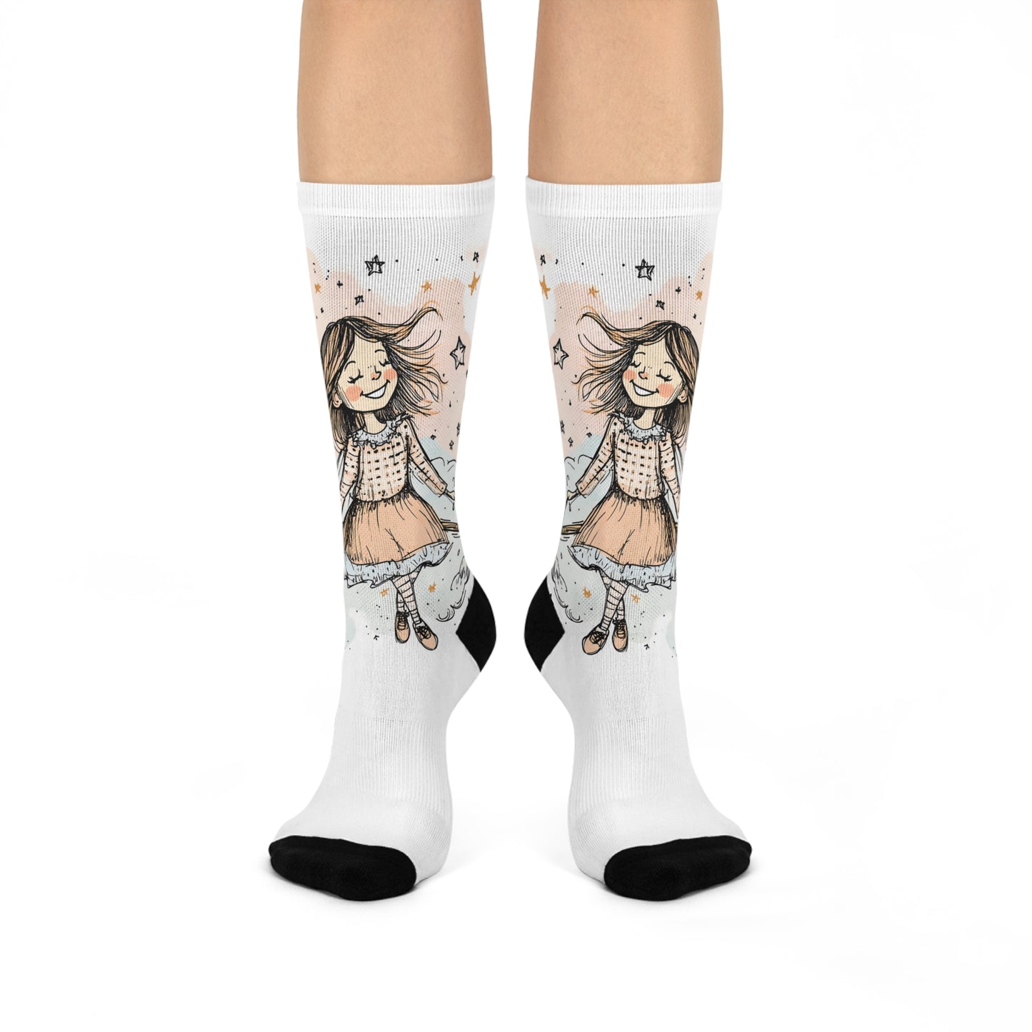 Cushioned Crew Socks_Flying Girl_01