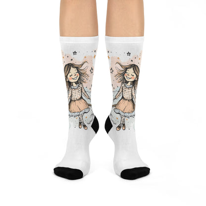 Cushioned Crew Socks_Flying Girl_01