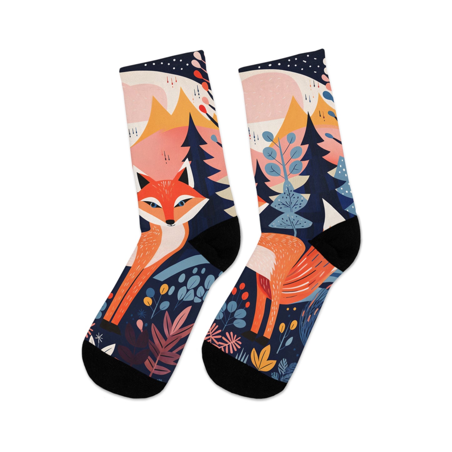 Recycled Poly Socks_Fox in the forest_01