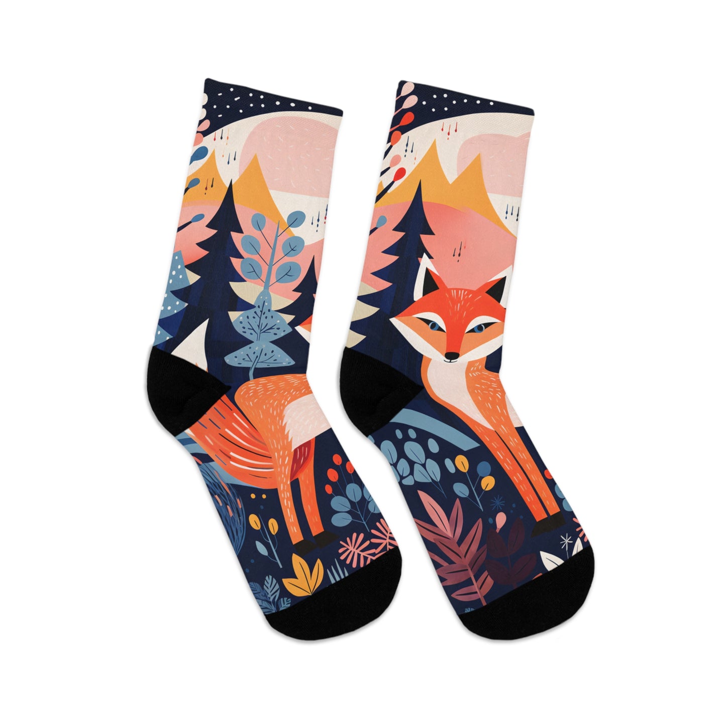 Recycled Poly Socks_Fox in the forest_01