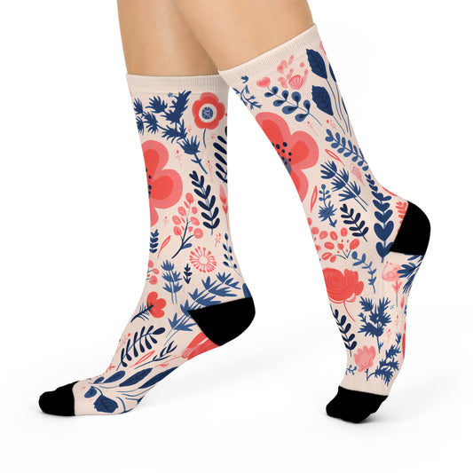 Cushioned Crew Socks_Flower_01