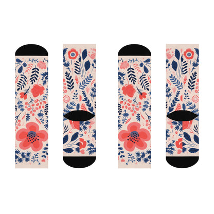 Cushioned Crew Socks_Flower_01