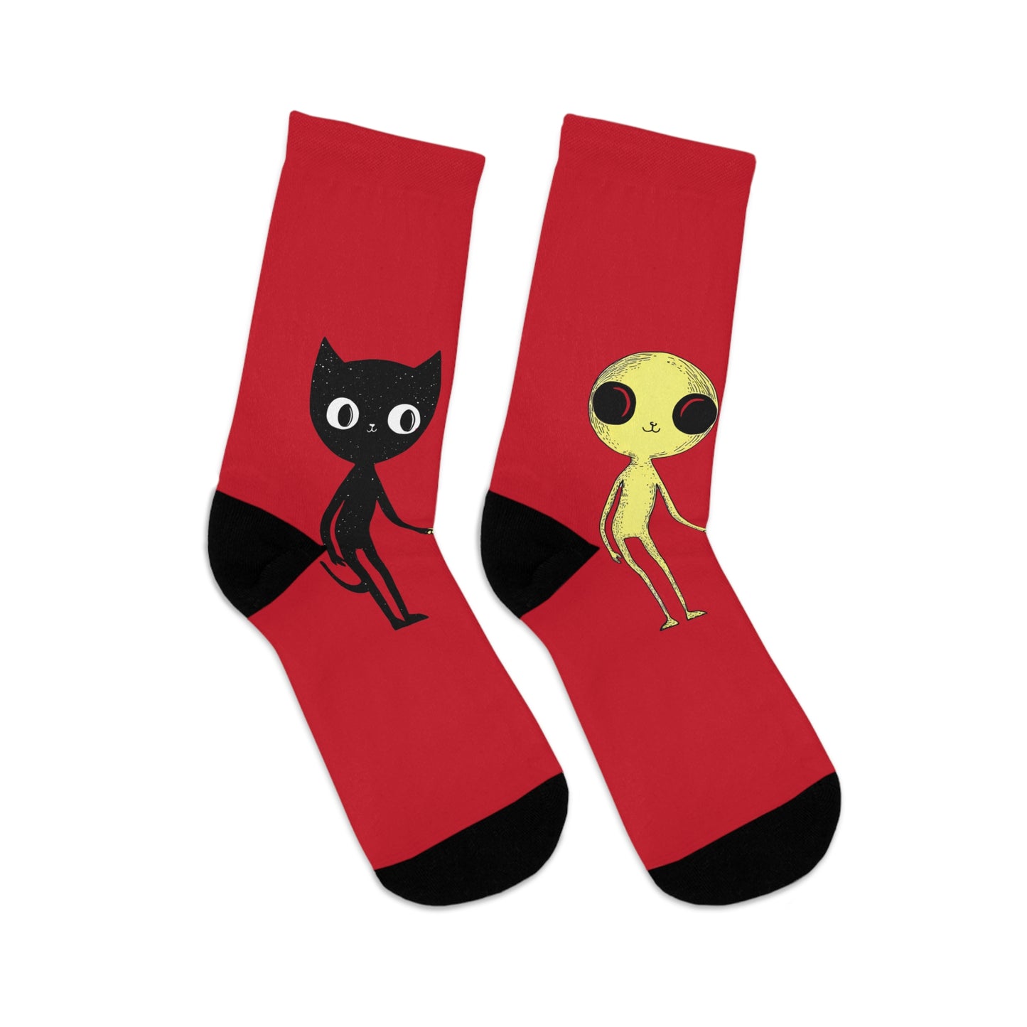 Recycled Poly Socks_Cat with Alien