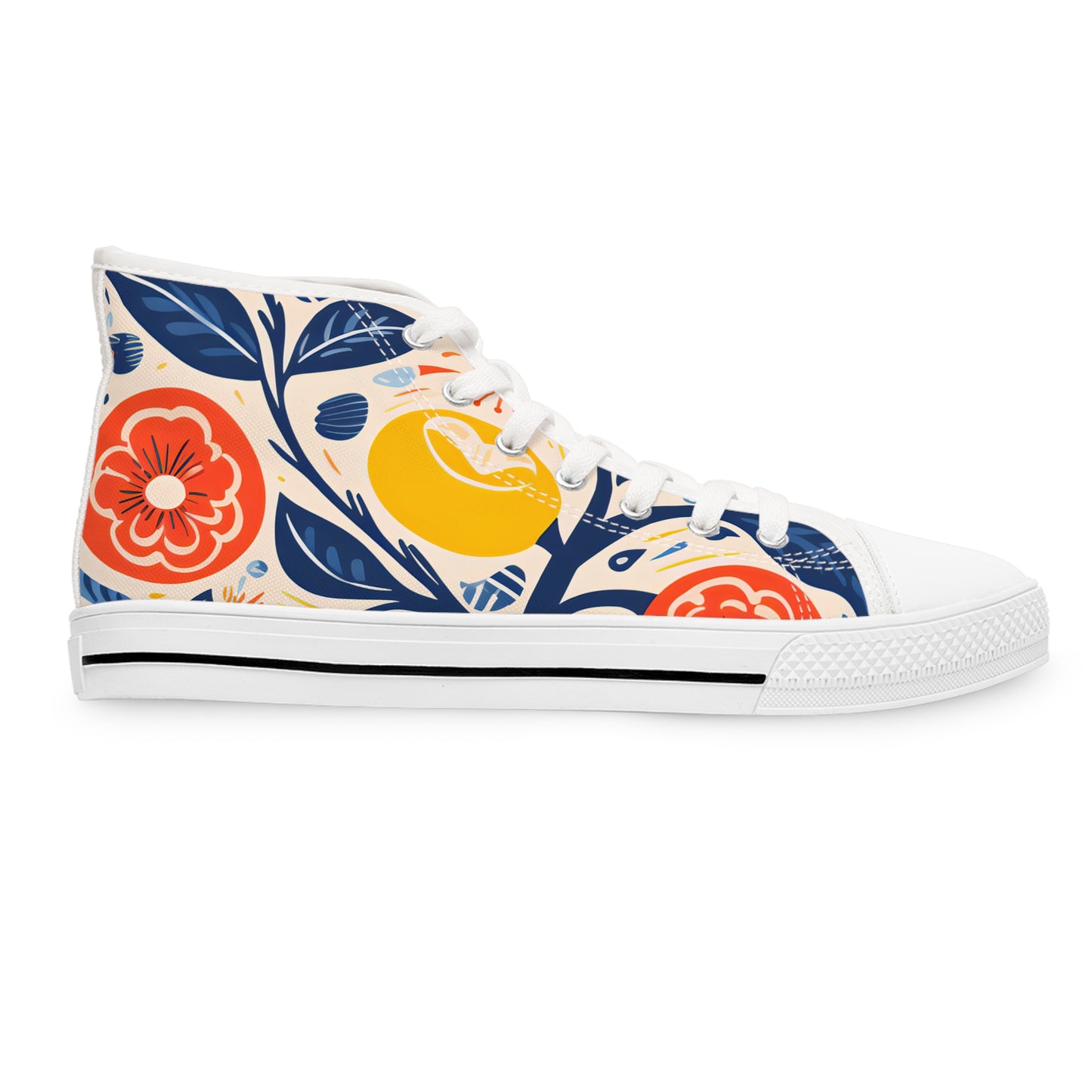 Women's High Top Sneakers_Flower