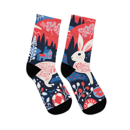 Recycled Poly Socks_Rabit in the forest_02